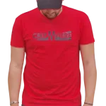 T-shirt rouge Criz2nerf « Ascension » avec logo sur la poitrine, porté de face