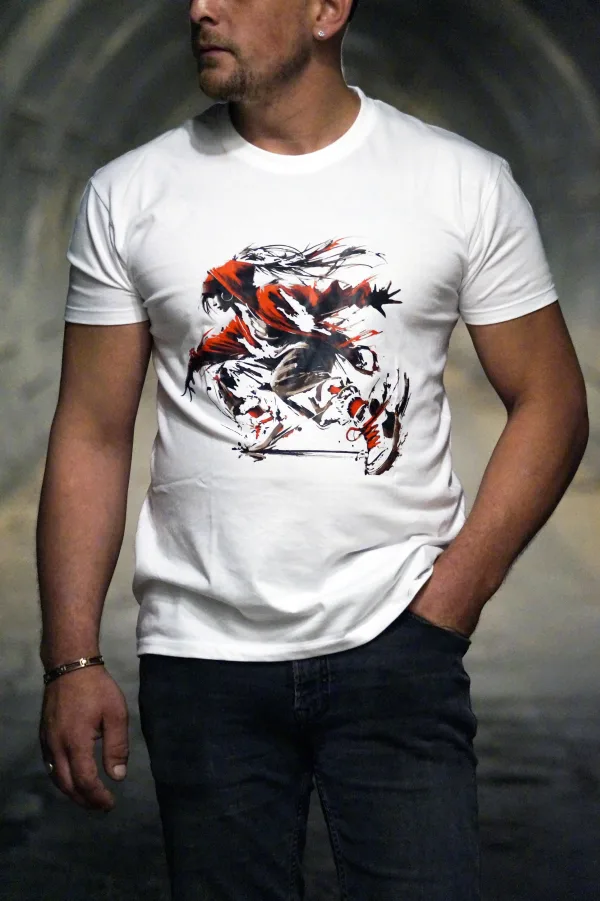 T-shirt "B-Girl" blanc Criz2nerf – porté