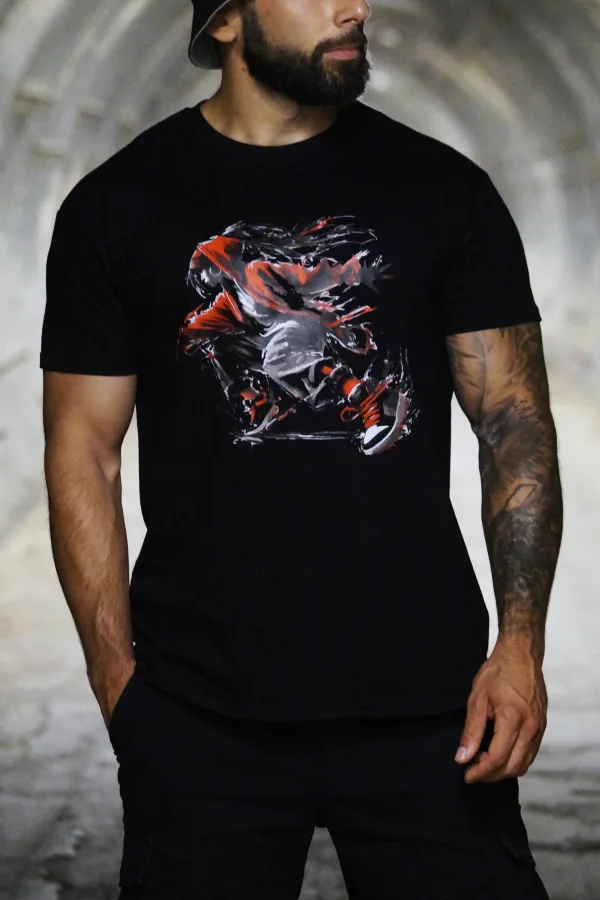 T-shirt "B-Girl" noir Criz2nerf – porté