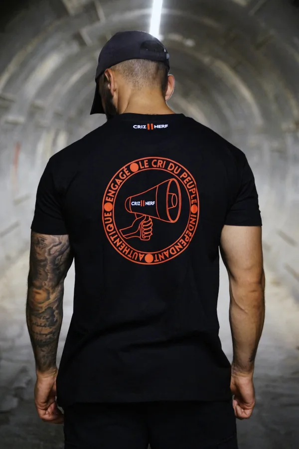 T-shirt "Le Cri du Peuple" noir Criz2nerf – vue de face