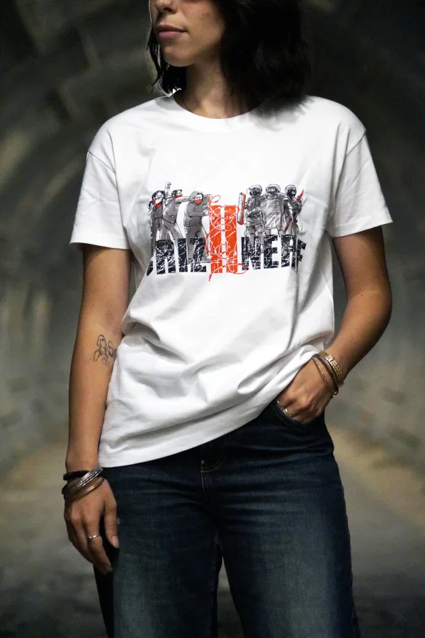 T-shirt "Émeute" blanc Criz2nerf – vue de face