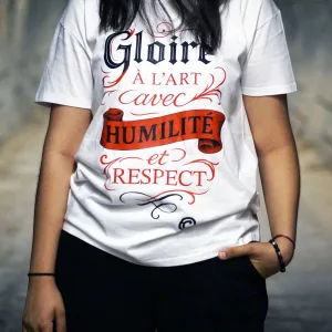 T-shirt "Gloire à l'Art" blanc Criz2nerf – vue de face