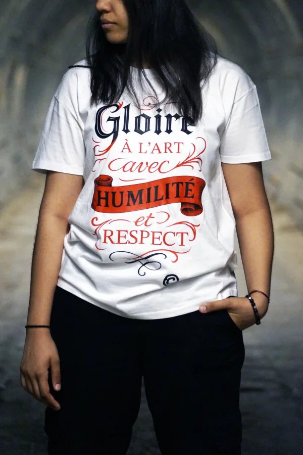 T-shirt "Gloire à l'Art" blanc Criz2nerf – vue de face