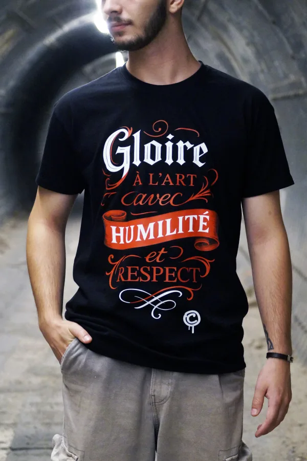 T-shirt "Gloire à l'Art" noir Criz2nerf – vue de face