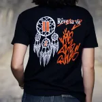 T-shirt noir Criz2nerf « Rêve » avec attrape-rêves et inscription Rêve ta vie de Julien BRD, vu de dos
