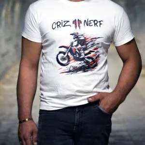 T-shirt "Ride" blanc Criz2nerf – vue de face