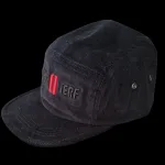 Casquette 5 pans en velours noir avec logo Criz2nerf brodé ton sur ton