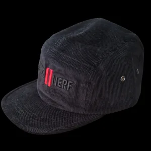 Casquette 5 pans en velours noir avec logo Criz2nerf brodé ton sur ton