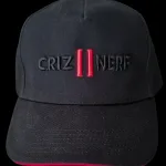 Casquette noire et rouge avec logo Criz2nerf brodé ton sur ton