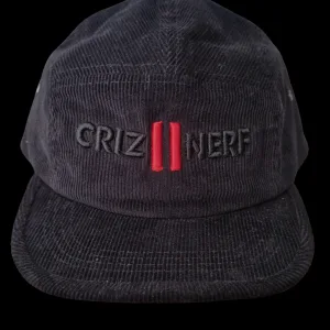Casquette 5 pans en velours noir avec logo Criz2nerf brodé ton sur ton – autre vue