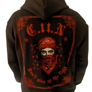Sweat "Don't give up" noir Criz2nerf – vue de dos
