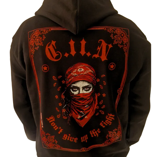 Sweat "Don't give up" noir Criz2nerf – vue de dos