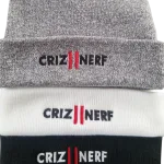 Bonnets à revers Criz2nerf gris, blanc et noir avec logo brodé