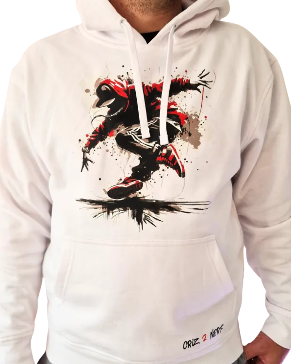 Sweat "Break" blanc Criz2nerf – vue de dos