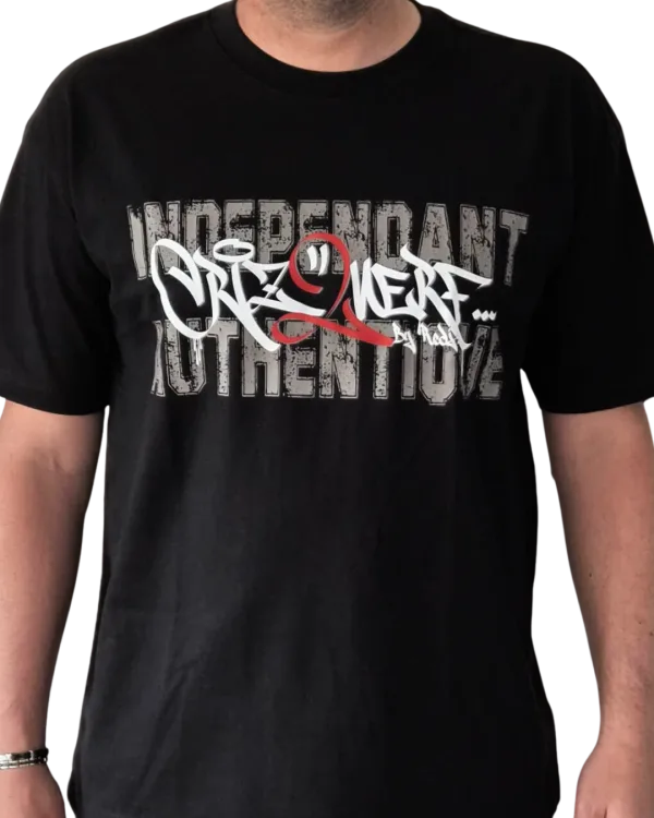 T-shirt "Redj" oversize noir Criz2nerf – vue de face