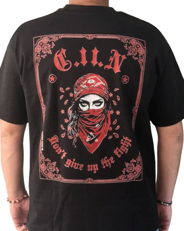 T-shirt "Don't give up" oversize noir Criz2nerf