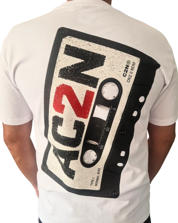T-shirt "AC2N K7" oversize blanc Criz2nerf – vue de dos
