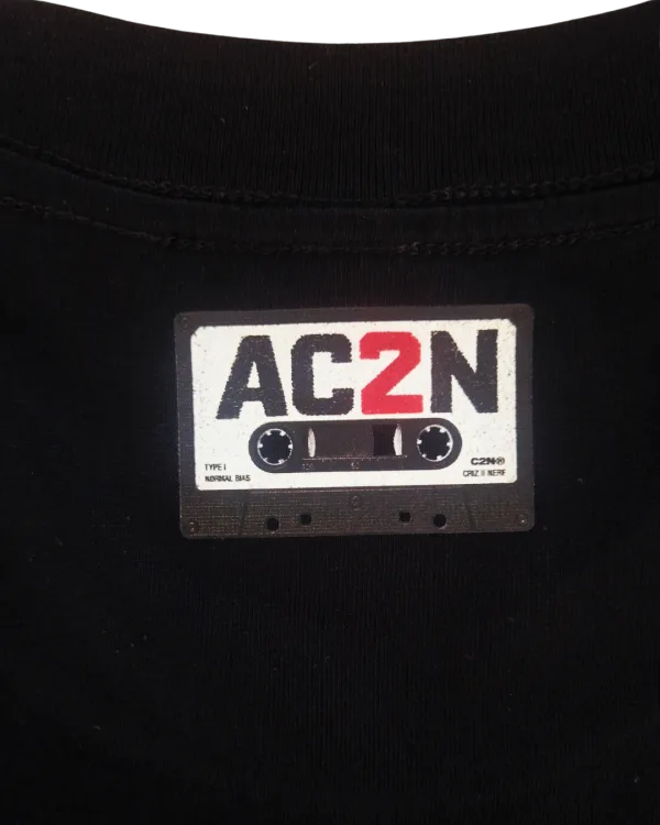 T-shirt "AC2N Vinyle" oversize noir Criz2nerf – vue de dos