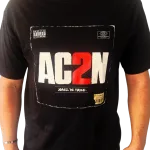 T-shirt "AC2N Vinyle" oversize noir Criz2nerf – vue de face