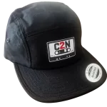 Casquette noire 5 pans Criz2nerf avec patch cassette C2N sur le devant